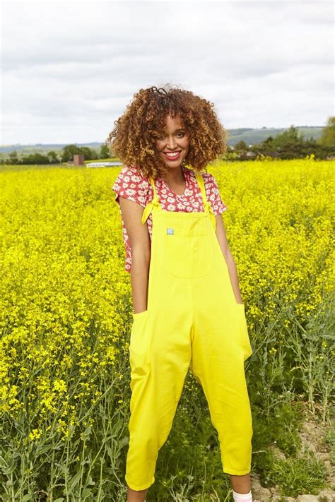 LUCY & YAK 'Organic Luna' Twill Cotton Dungarees in Lemon Yellow | Lucy ...