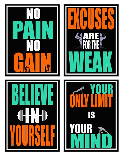 Buy Motivational Posters - GYM Inspirational Wall Art for Office Inspirational Quotes, Posters ...