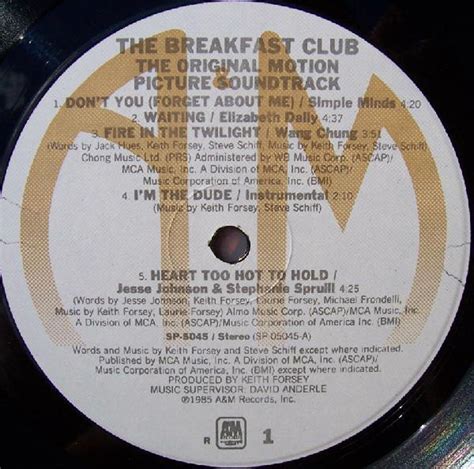 The Breakfast Club 80's Movie Soundtrack Pop Rock - Etsy