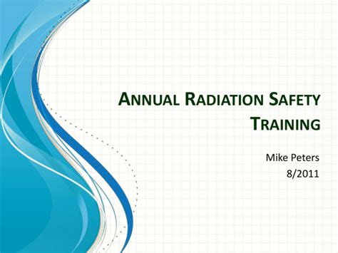 Annual Radiation Safety Training