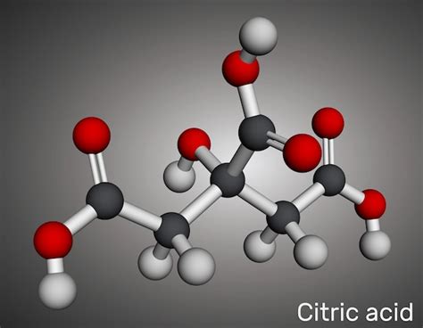 Premium Photo | Citric acid molecule Molecular model 3D rendering