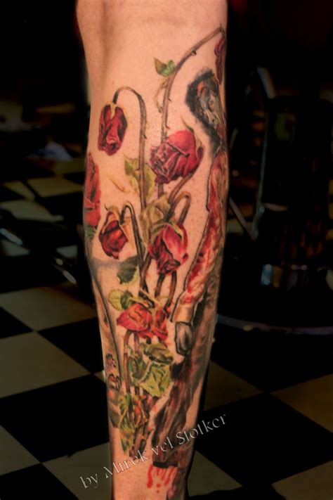 dry dead red roses tattoo by Mirek vel Stotker (With images) | Dead ...