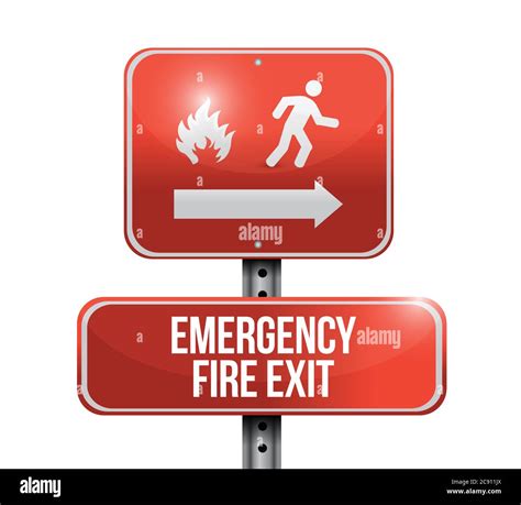 Fire exit sign red Stock Vector Images - Alamy