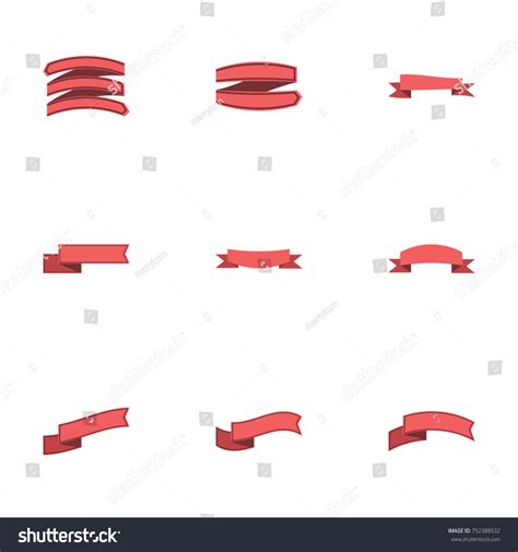 Red Ribbon Vector Collection Set Stock Vector (Royalty Free) 752388532 | Shutterstock