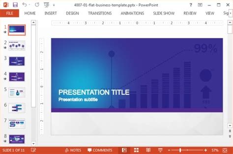 Animated flat business PowerPoint template - FPPT