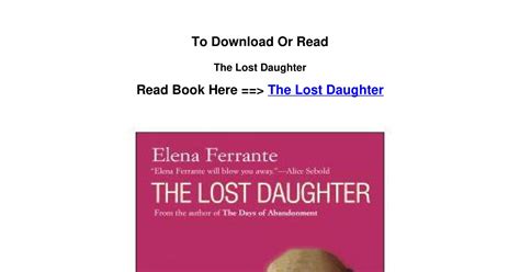 DOWNLOAD PDF The Lost Daughter BY Elena Ferrante.pdf | DocDroid