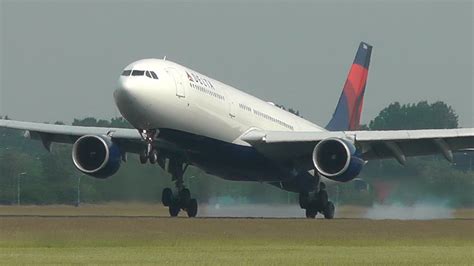 Delta Air Lines - Airbus A330 landing at Amsterdam Schiphol - YouTube