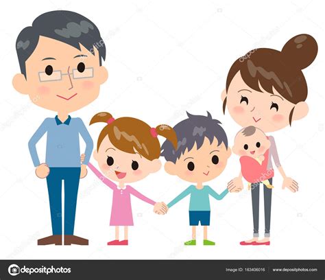 Family 2 generations Side by side Stock Vector by ©seijiroooooooooo 163406016