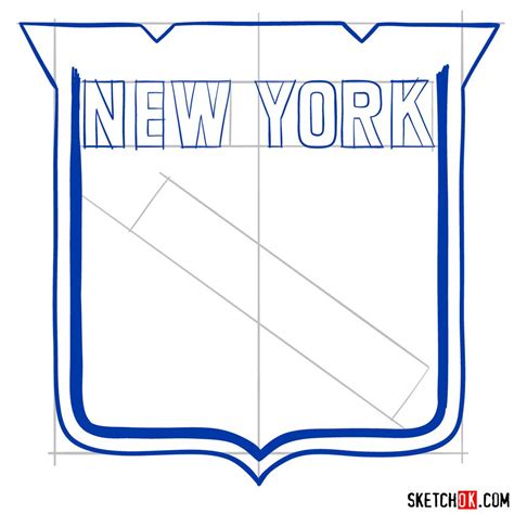 How To Draw The New York Rangers Logo Sketchok Easy Drawing Guides ...