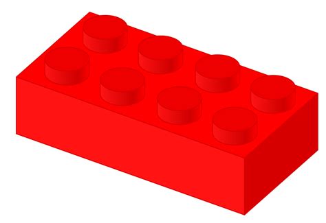 Red LEGO Brick, render free image download