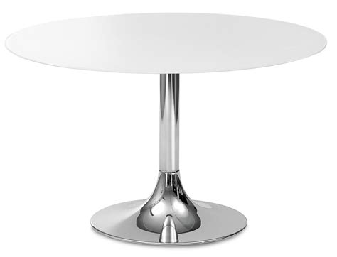 DomItalia Corona-120 Dining Table with Chrome Base and White Glass Top ...