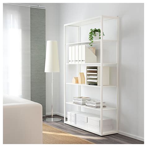 FJÄLKINGE Shelf unit, white, 46 1/2x76" - IKEA | Shelving unit, Shelves ...