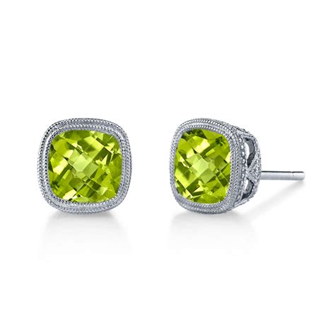 Peridot Bezel Earrings - Vernon Jewelers