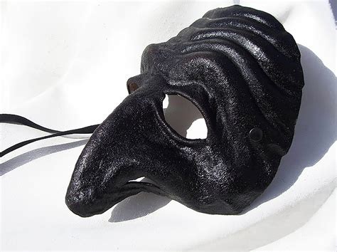 Pulcinella mask black dark leather costume larp renaissance