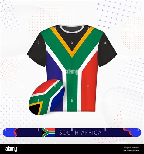 South Africa rugby jersey with rugby ball of South Africa on abstract ...