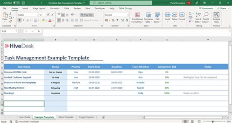 Task Management Template | Free Template in Excel