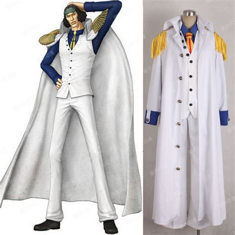 Cosplaydiy Anime One piece Aokiji Kuzan Navy Admiral Uniform Cosplay Costume adult Men Halloween ...