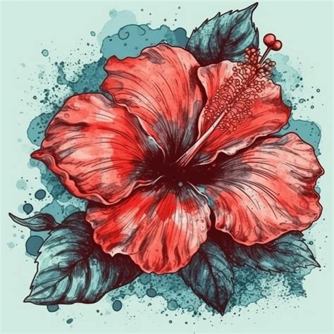 Premium Photo | Watercolor painting of hibiscus flower