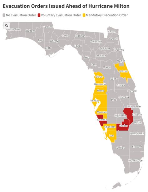 Florida Evacuation Map Update as Hurricane Milton Explodes in Strength ...