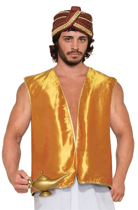 Aladdin Arabian Sultan Vest Adult Costume (Gold)
