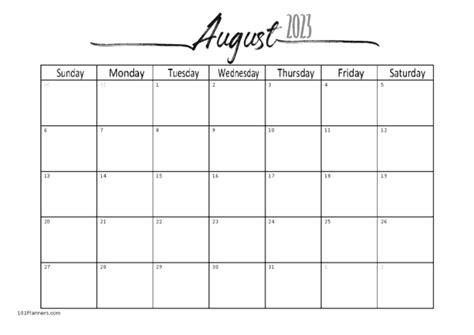 Free Printable August 2023 Calendar | Instant Download