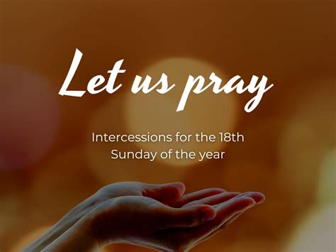 Download prayers of intercession for the 18th Sunday of the year - Columban Missionaries