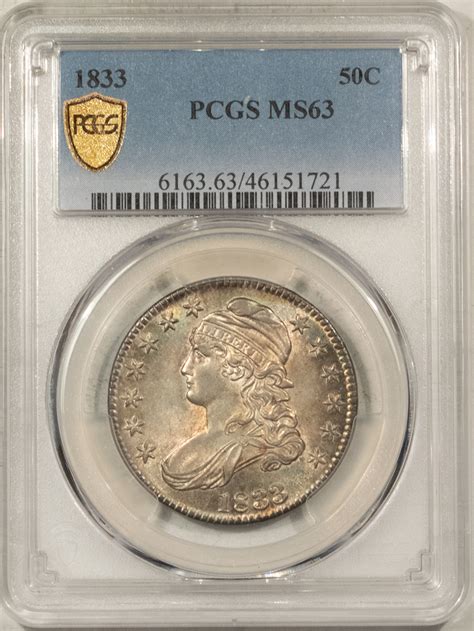 1833 CAPPED BUST HALF DOLLAR - PCGS MS-63, FRESH CHOICE! - The Reeded Edge, Inc