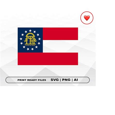 Georgia Flag Svg and PNG Files Clipart, Georgia State Flag P - Inspire ...