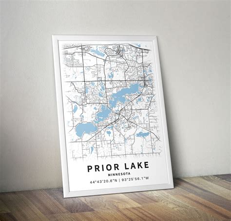 Printable Map of Prior Lake Minnesota United States | Etsy