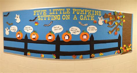 Five little pumpkin bulletin board for fall/autumn. | Five little ...