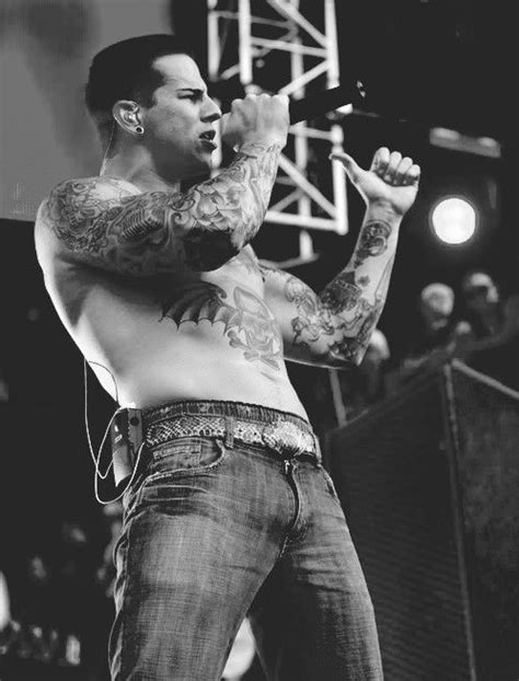 Rock Musician with Tattoos and Microphone