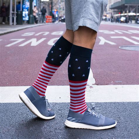 Stars Stripes | Knee-High Compression Socks For Men | Dr. Motion