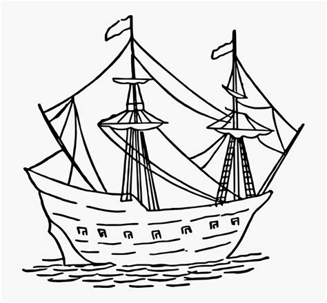 Boat, Caravel, Naval, Portuguese, Ship - Caravel Drawing, HD Png ...