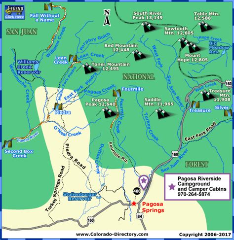 Pagosa Springs Hiking Trails Map | Colorado Vacation Directory