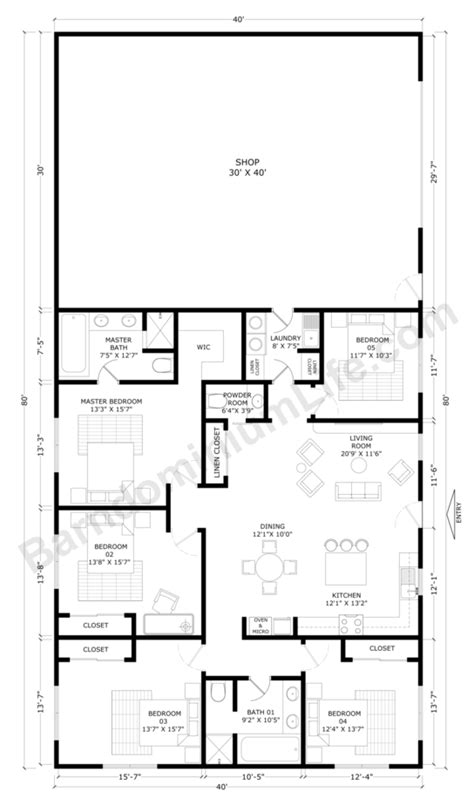 40x80 Barndominium Floor Plans with Shop – What to Consider | Barndominium floor plans, Barn ...