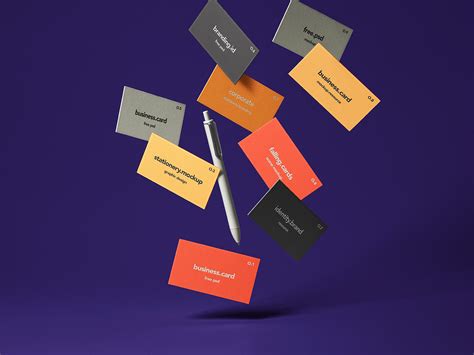 Falling Business Cards Mockup Mockup World - vrogue.co