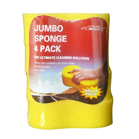 Value Pack 4pcs Car Wash Sponge Jumbo size 8 shape Yellow for Car Wash ...