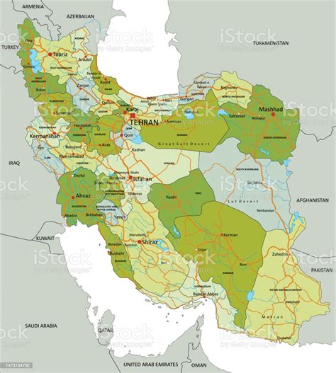 Highly Detailed Editable Political Map With Separated Layers Iran Stock Illustration - Download ...