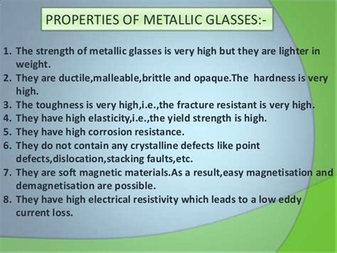 Metallic glasses ppt