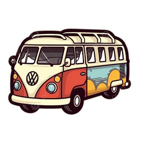 The Cartoon Vw Camper Van Vector Clipart, Cartoon Clipart, Van Clipart ...