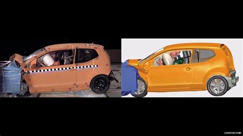 Volkswagen UP! Frontal impact in Euro NCAP: comparison of crash test ...