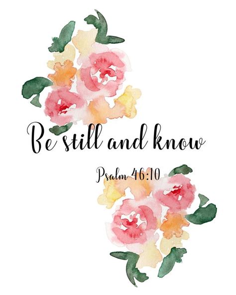 Be Still and Know Psalms Art Print Psalm 46 10, Instant Download ...