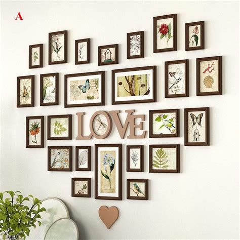 Lot de 24 Cadres Photo en Bois Murale Salon Moderne décoratif – Maisonfans | Cadre mural, Murs ...