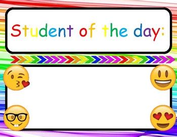 Emoji student of the day by Lechler Designs | Teachers Pay Teachers