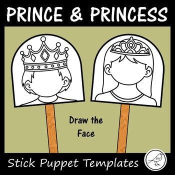 Prince and Princess Stick Puppet Templates | Easy writing activities, Circle math, Prince and ...