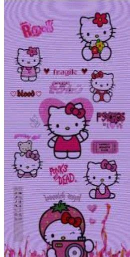 the hello kitty sticker sheet is on display