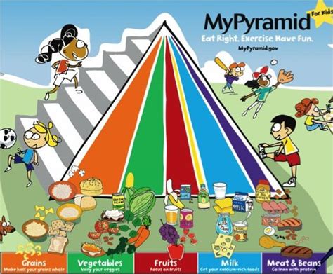 Cartoon Healthy Food Pyramid For Kids