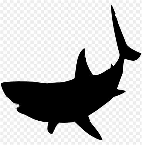 Reat White Shark Clipart Jumping - Great White Shark Shark Silhouette ...