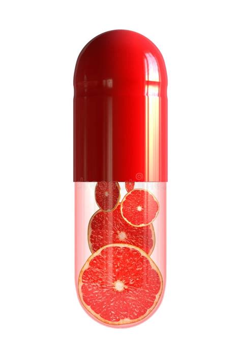 Capsule with citrus fruit stock illustration. Image of isolated - 33052800