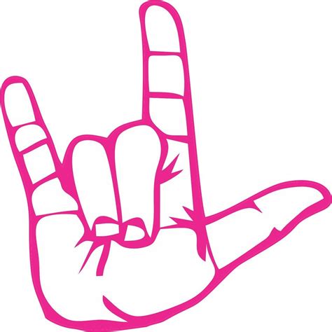 5in x 5in Pink Sign Language I Love You Bumper Sticker Decal Window ...